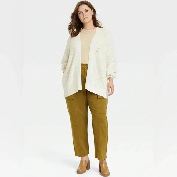 Universal Thread Women’s Open-front Cozy Knit Cardigan Color Cream Size 2X - Picture 3 of 12